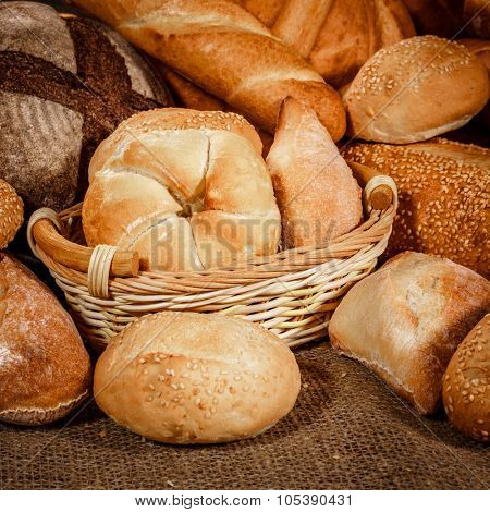 Breads and baked goods close-up
