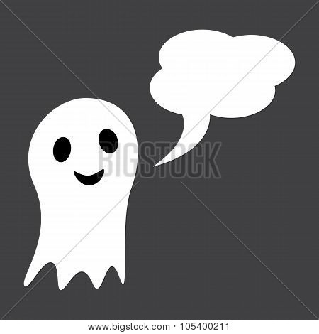 Cute Ghost With Speech Bubble