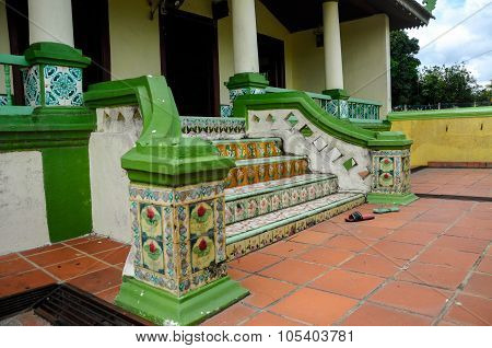 Staircase detail at Air Barok Mosque at Jasin Malacca, Malaysia
