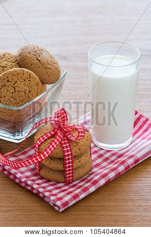 Oatmeal Cookies And A Glass Of Milk