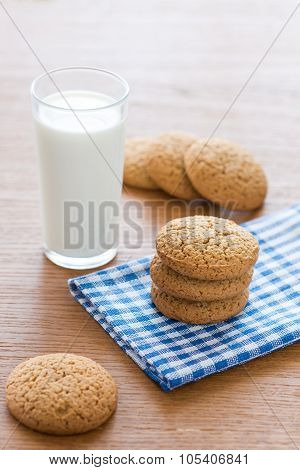 Oatmeal Cookies And A Glass Of Milk