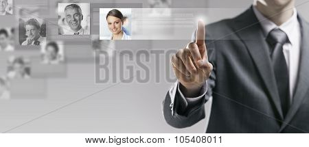 Businessman Searching A User Profile