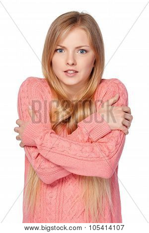 Freezing woman