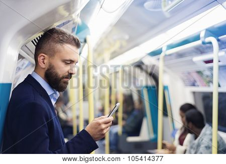 Businessman in subway