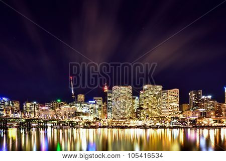 Sydney, Australia - November 23, 2015 : Night Scene Of Darling Harbour
