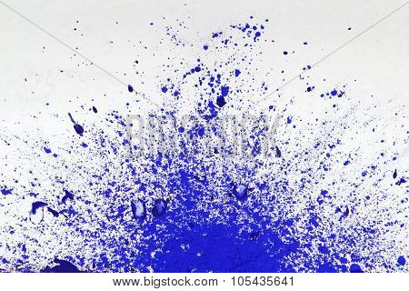 Blot of blue paint.