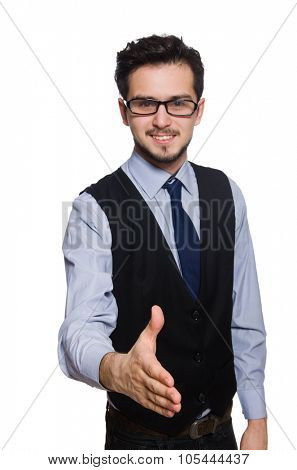 Young businessman isolated on white