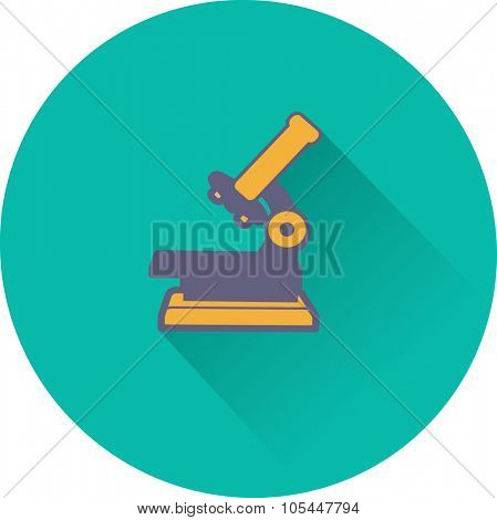 Professional laboratory optical microscope. Vector illustration