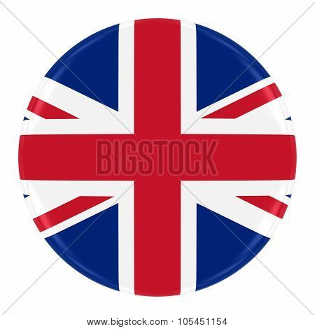 Union Jack Flag Badge - Flag Of The United Kingdom Button Isolated On White