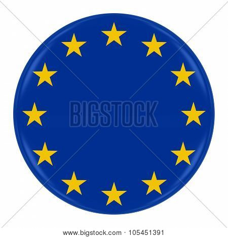 Eu Flag Badge - Flag Of The European Union Button Isolated On White