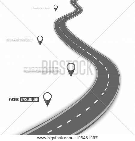 Vector path on the road.