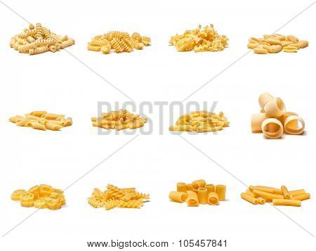 collection of different kind of italian pasta