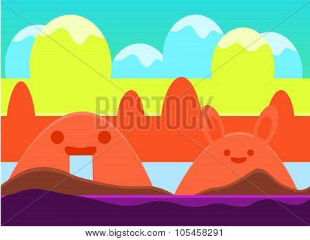 Game Background Vector Illustration Set