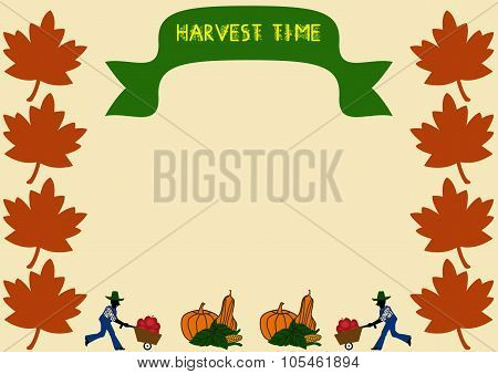 Harvest Tme Border With Banner