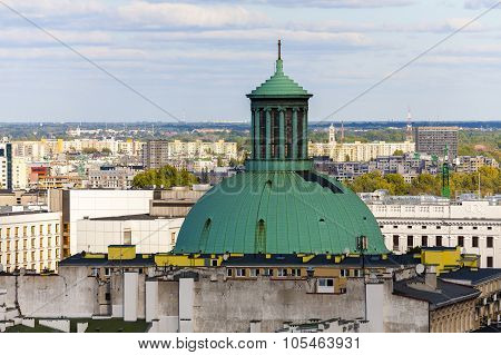 The Dome Of The Church Towering Over The City