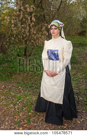 Jewish Woman Dressed In National Costumes Of The 19Th Century