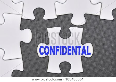 Jigsaw Puzzle Written Word Confidental