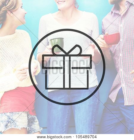 Pressent Gift Wrapped Ornament Package Celebrate Concept