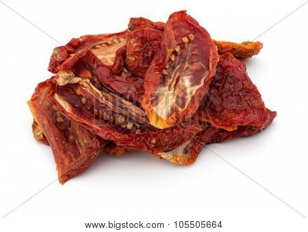 Dried tomatoes isolated on white background cutout