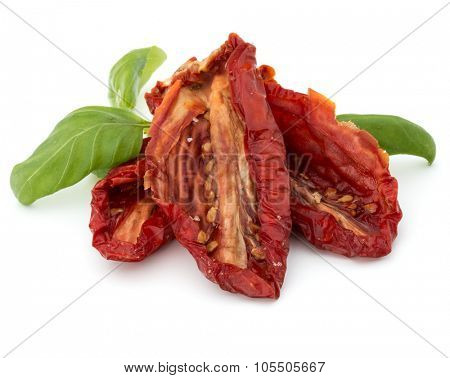 Dried tomatoes isolated on white background cutout