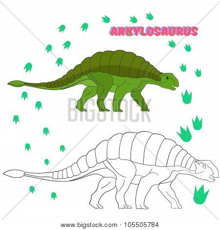 Educational game coloring book  dinosaur vector