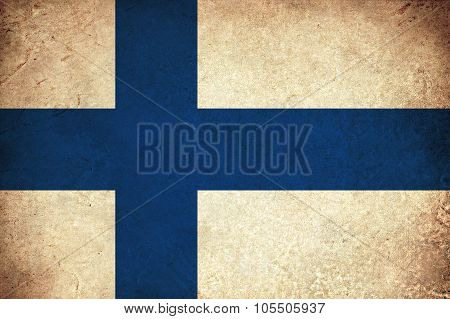 Finland Grunge Flag