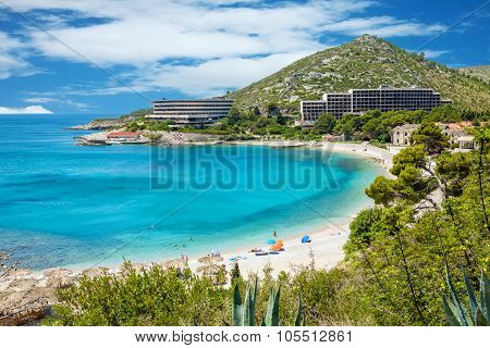 Beautiful Turquoise Beach In Mlini, Croatia