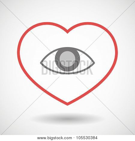 Line Heart Icon With An Eye