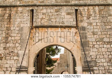 Ploce gate, entrance to old town Dubrovnik, Croatia