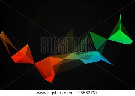 geometrical colourful abstraction on black background