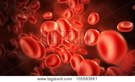 Streaming Blood Cells In Vein