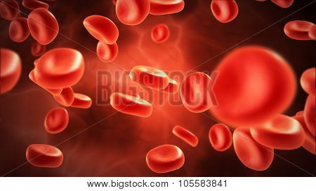 Streaming Blood Cells In Vein
