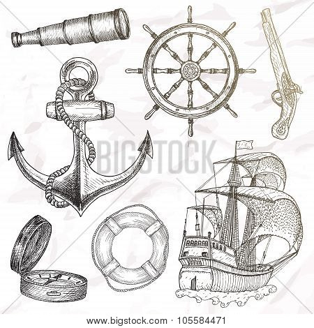 Items on the marine theme.