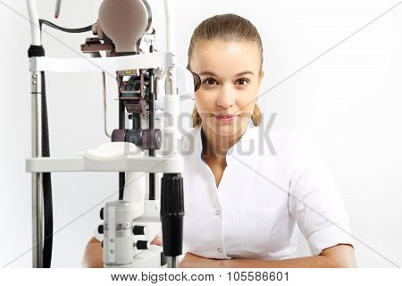 An eye exam, a visit to the eye doctor .