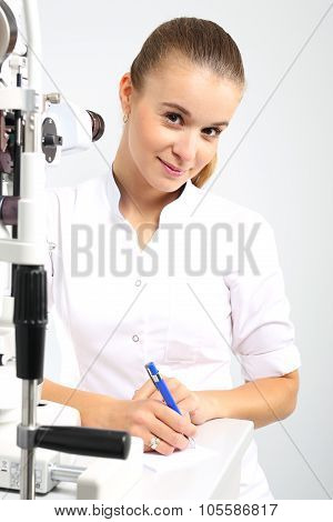 Ophthalmology, eye doctors office.