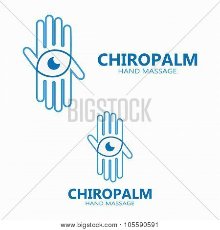 Hand with eye vector logo