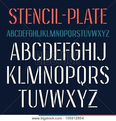 Stencil-plate Narrow Font