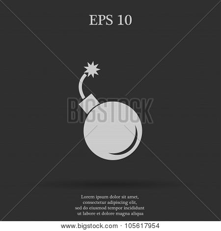 Bomb Icon  Flat Design Style