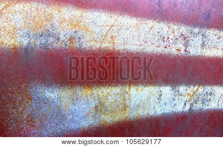 Part Of Dirty Old Rusted Surface. Multicolor Metal Textures.