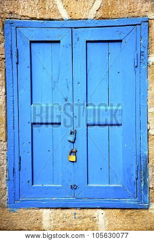 Window In Morocco Africa And Old  Blue