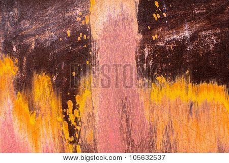 surface of rusty iron with remnants of old paint texture background