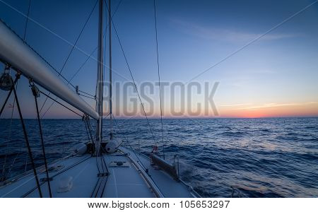 Sailing at sunset