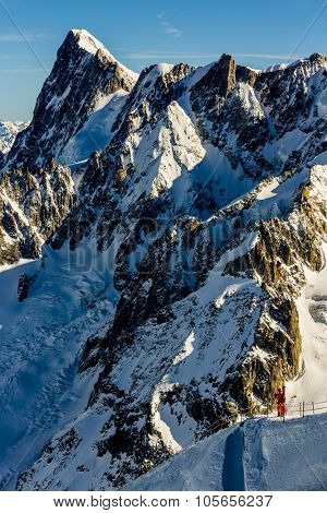Mont Blanc and Chamonix, view from Aiguille du Midi