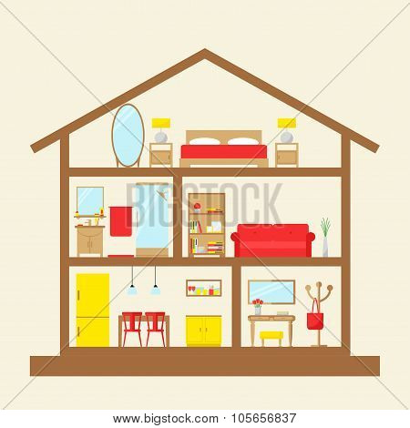 Inside the house. House in cut.