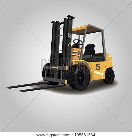 Warehouse forklift vector.