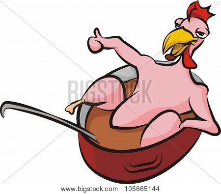happy chicken with thumb up