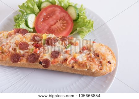 Lunch Snack Baguette With Salami