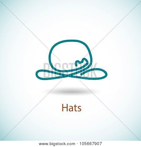 Hat Logo. Simple Elegant Symbol.