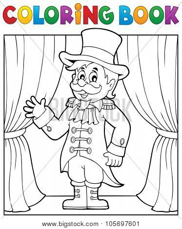 Coloring book circus ringmaster theme 1 - eps10 vector illustration.