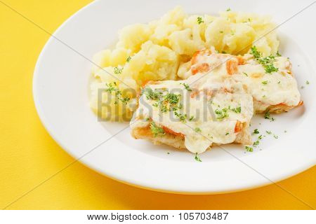mashed potato with cutlet